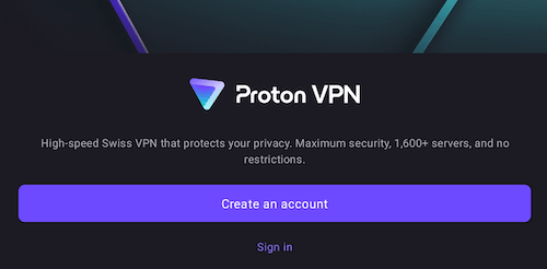 sign into proton vpn on android