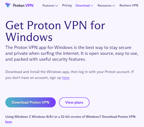 installing proton vpn on windows