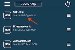 m3u file loaded in the playlist