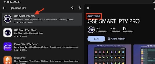gse smart iptv pro listing on google
