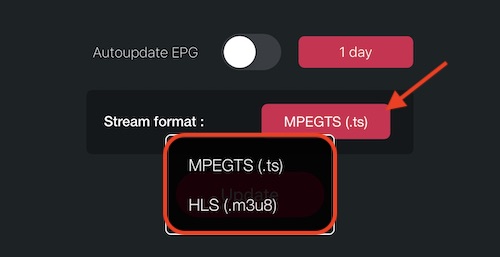 changing stream format on GSE