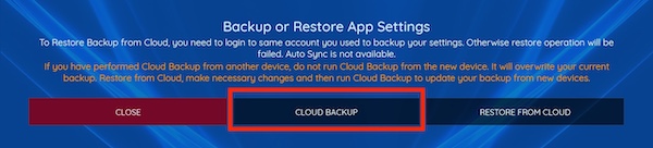 back up on the cloud