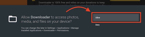 giving access to downloader to browse on media