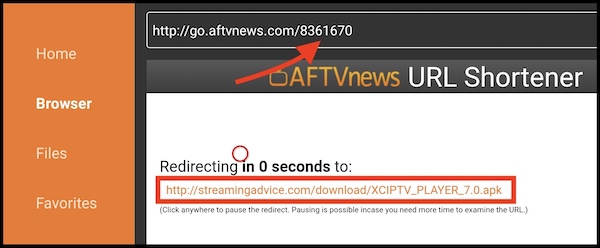 download link is being redirected to our host